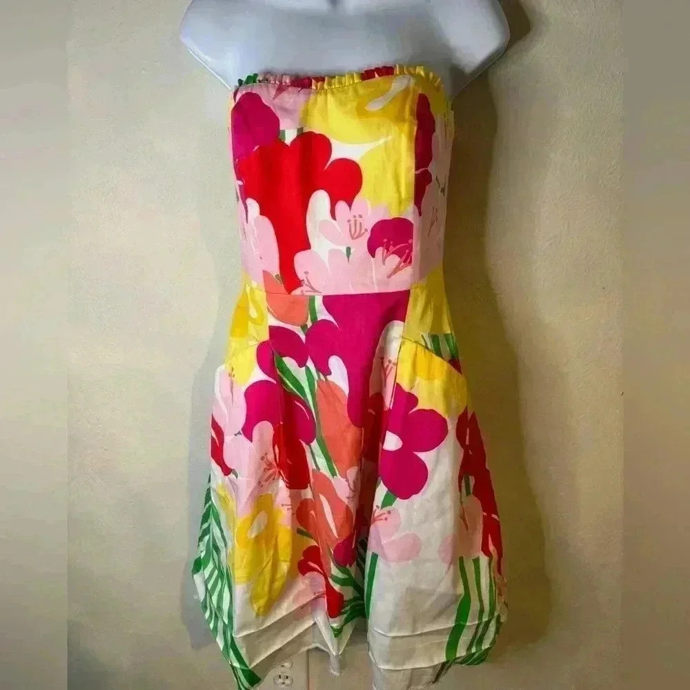 Blossom Lavish Lilly's Place Floral Strapless Fit Flare Dress - Picture 2 of 5